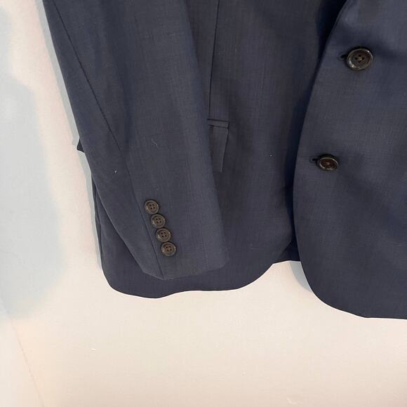 J. Crew Thompson Wool Sport Coat Men Size 40S Blue 2 Button Blazer Classic Retro - Picture 4 of 10